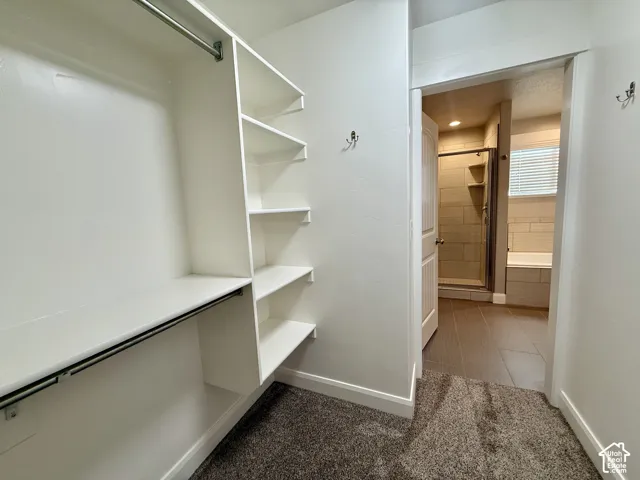 Built-in closet shelving and hanging rods