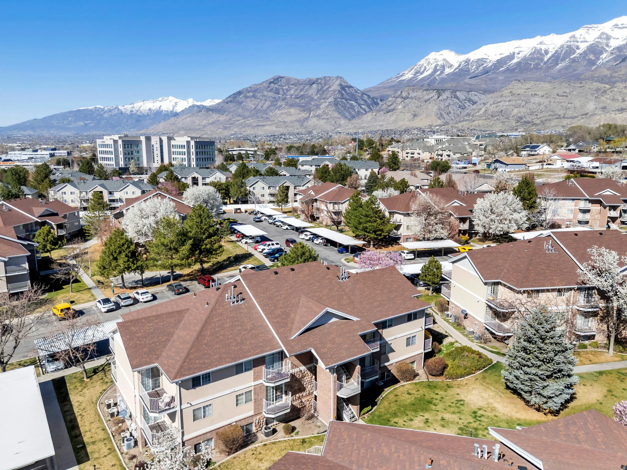 Bird's eye view of a mountain backdrop