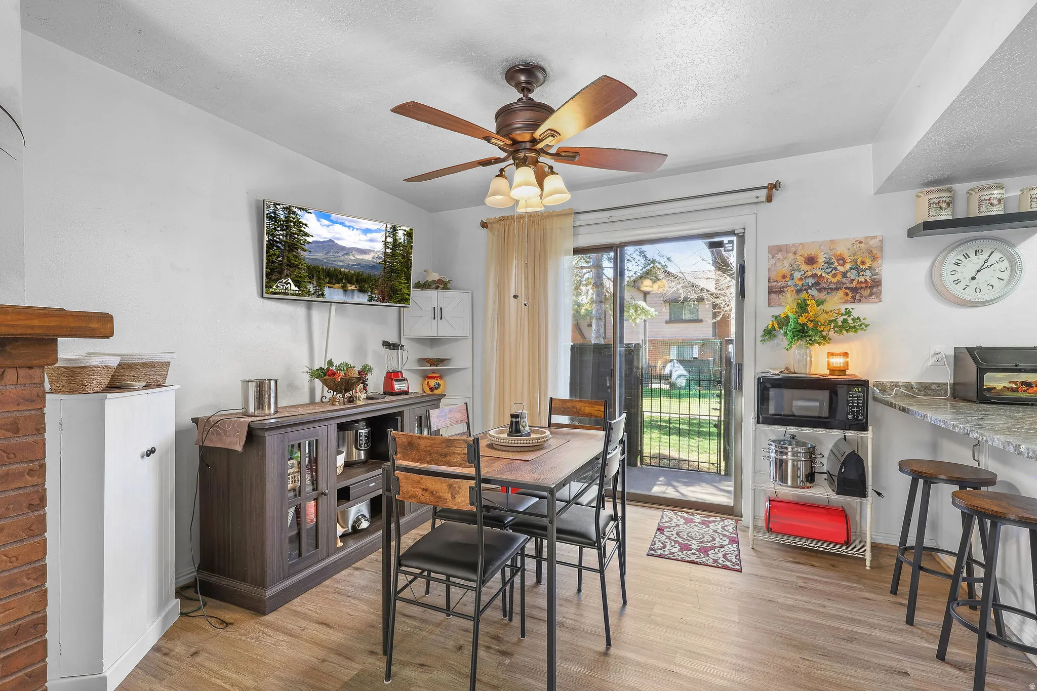 Dining room  with sliding doors to the patio.