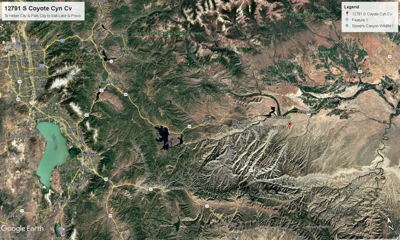 Aerial map of property and surrounding area