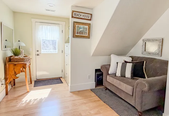 Upstairs Family Room with a door out to the balcony.