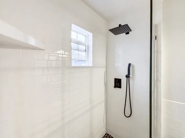 Bathroom with tiled shower