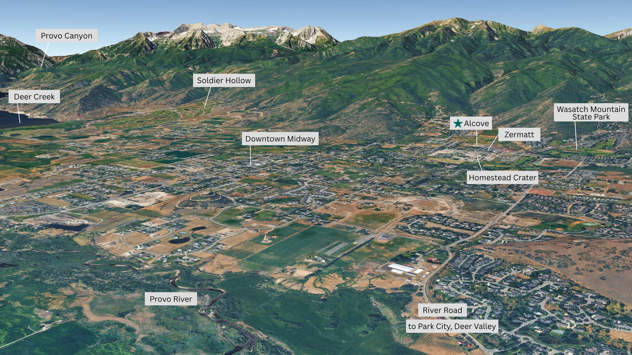 Aerial map of property and surrounding area