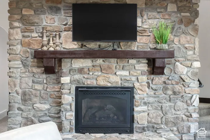 Detailed view of a fireplace