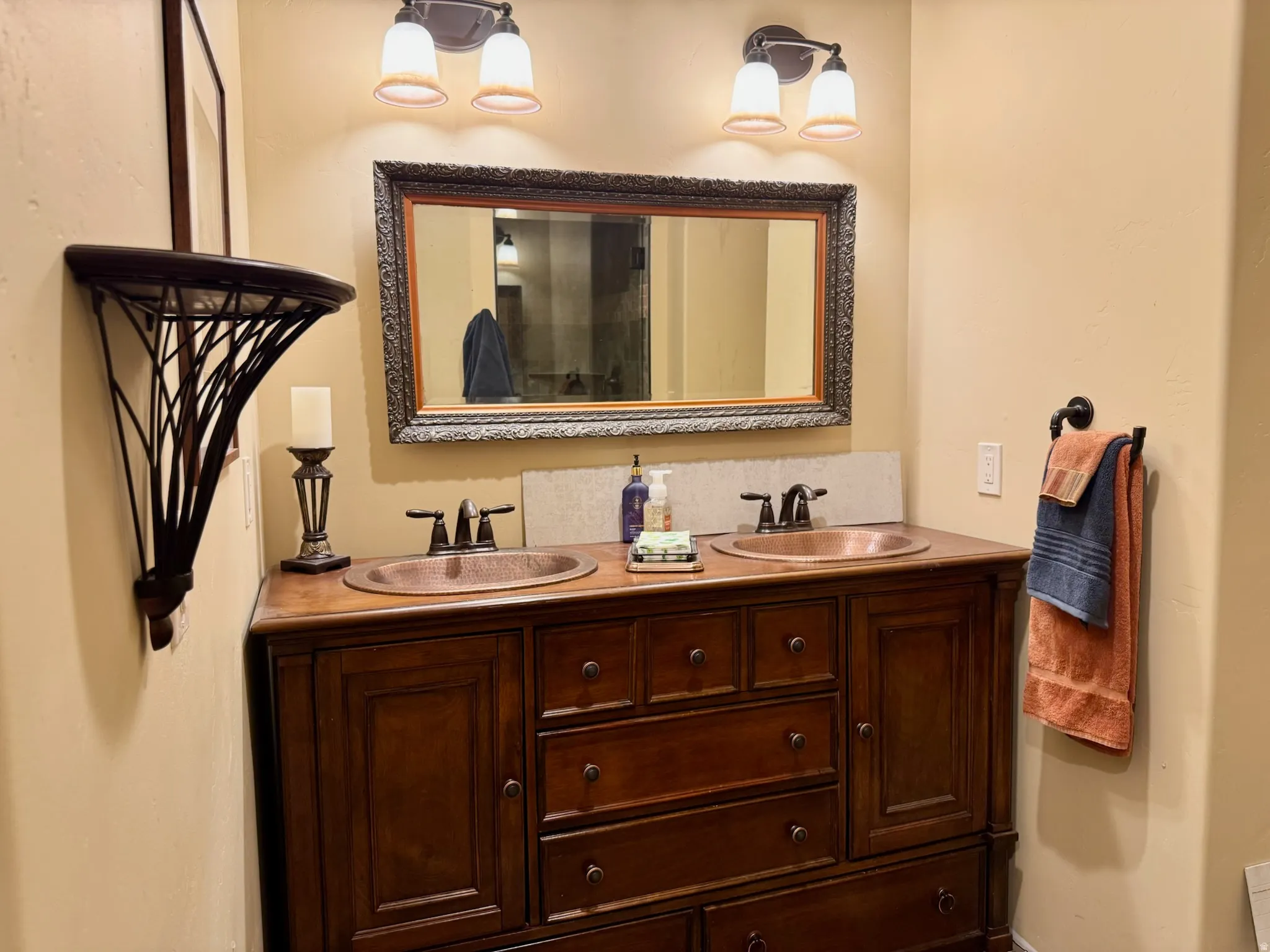 Full bath featuring double vanity