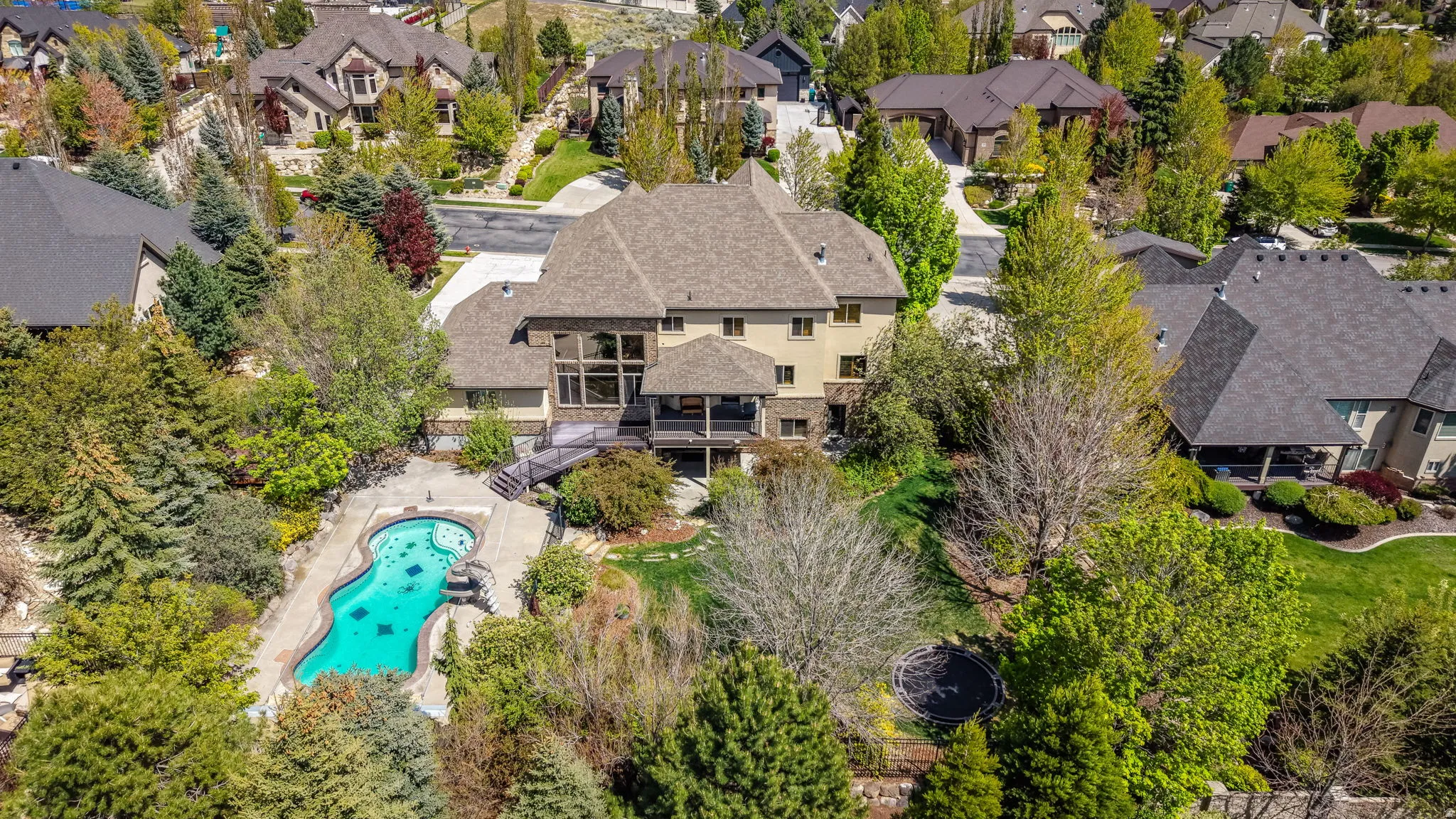 Aerial view of residential area