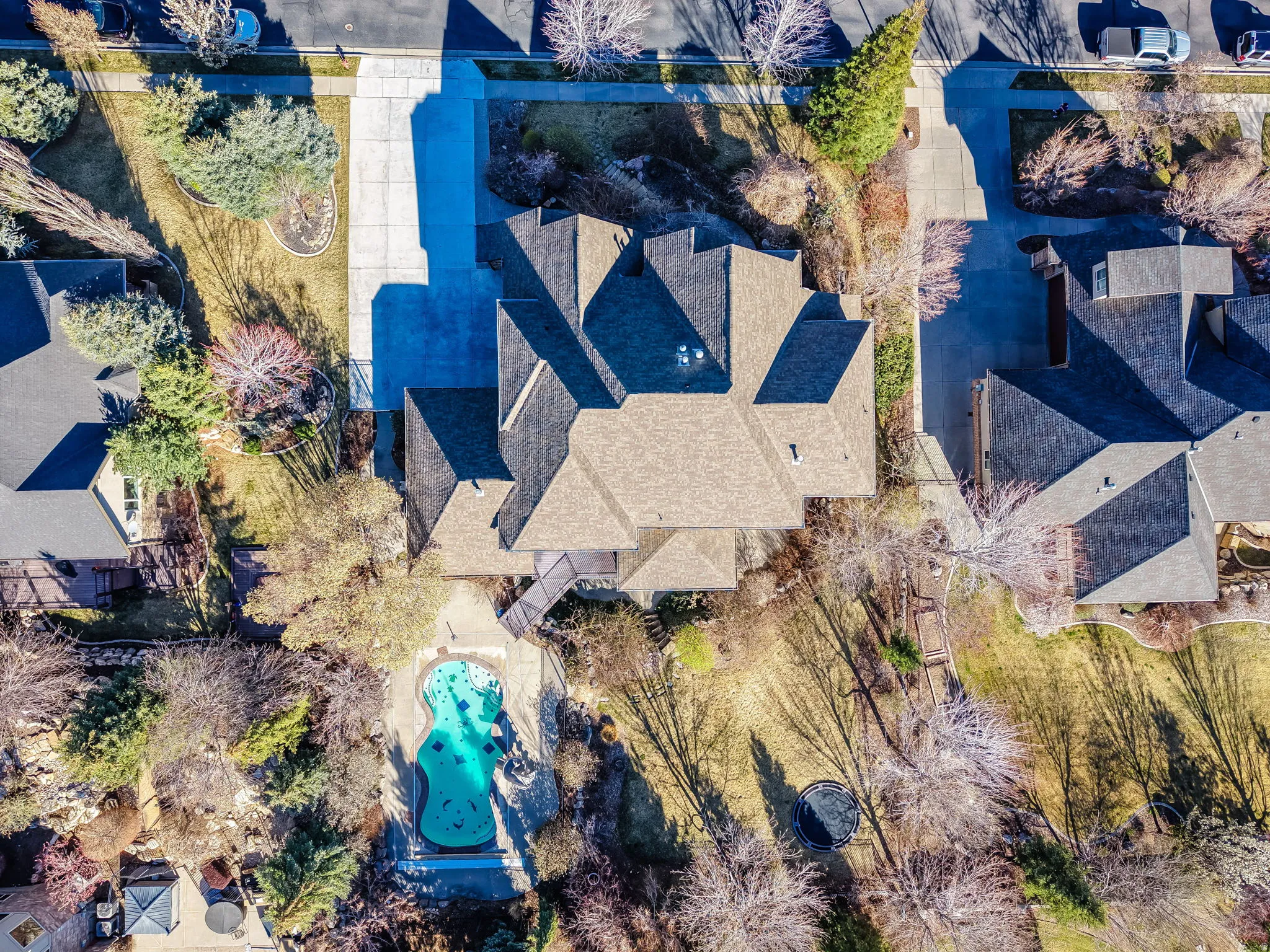 Bird's eye view of a pool