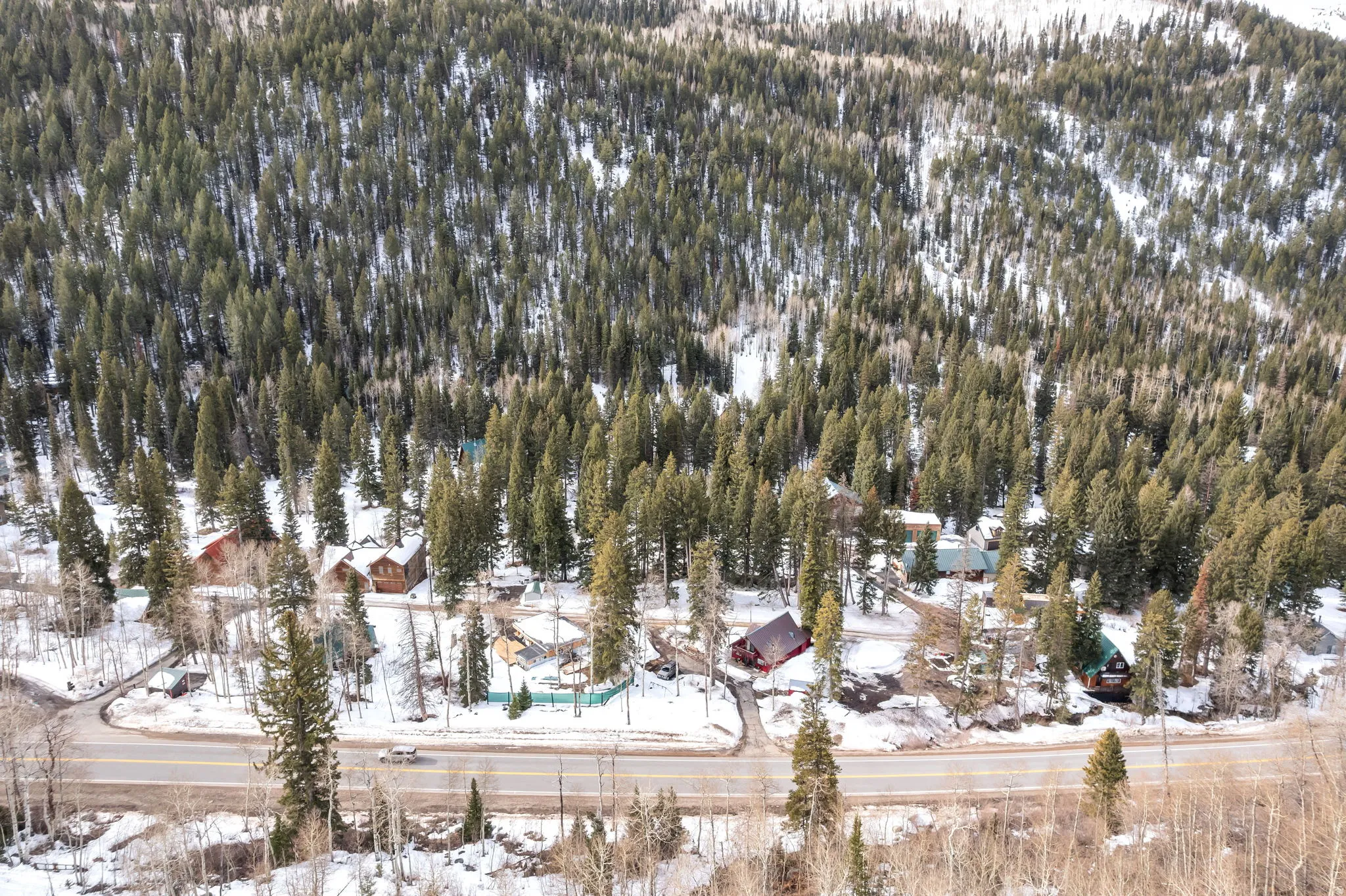 View of snowy aerial view