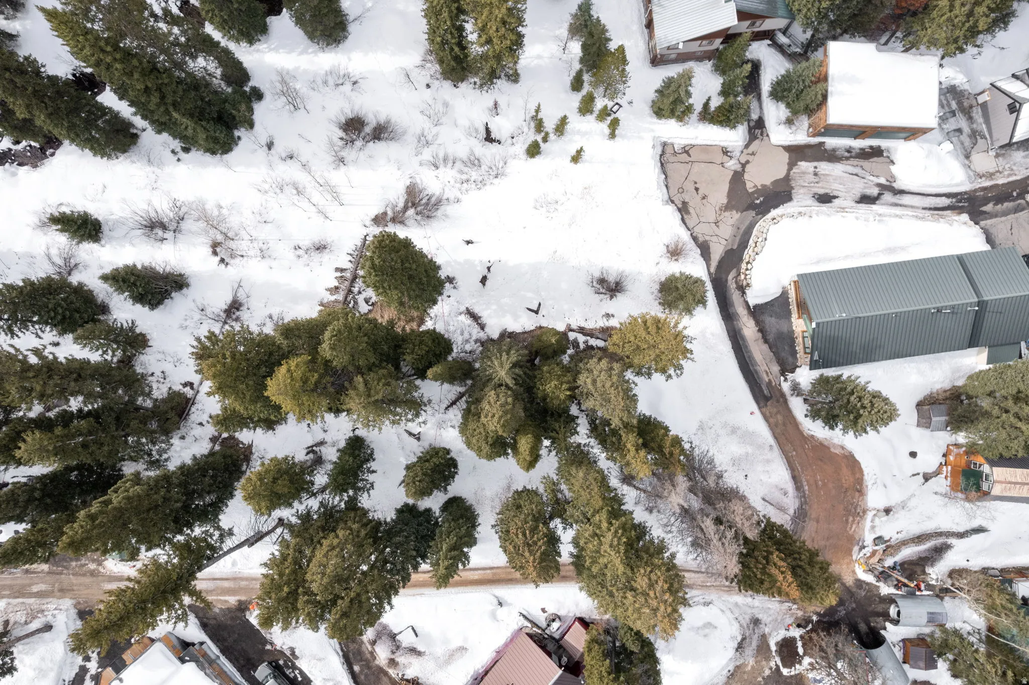 View of snowy aerial view