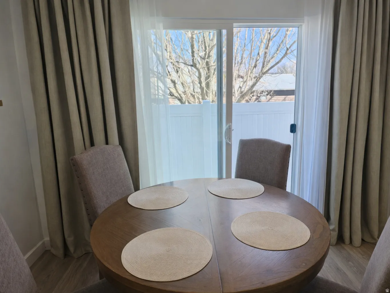 Dining area featuring wood finished floors