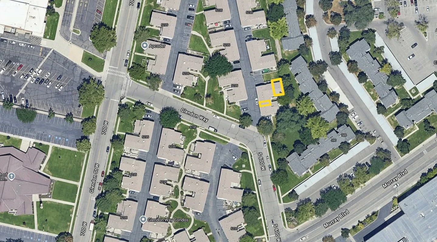 Aerial map of property and surrounding area.