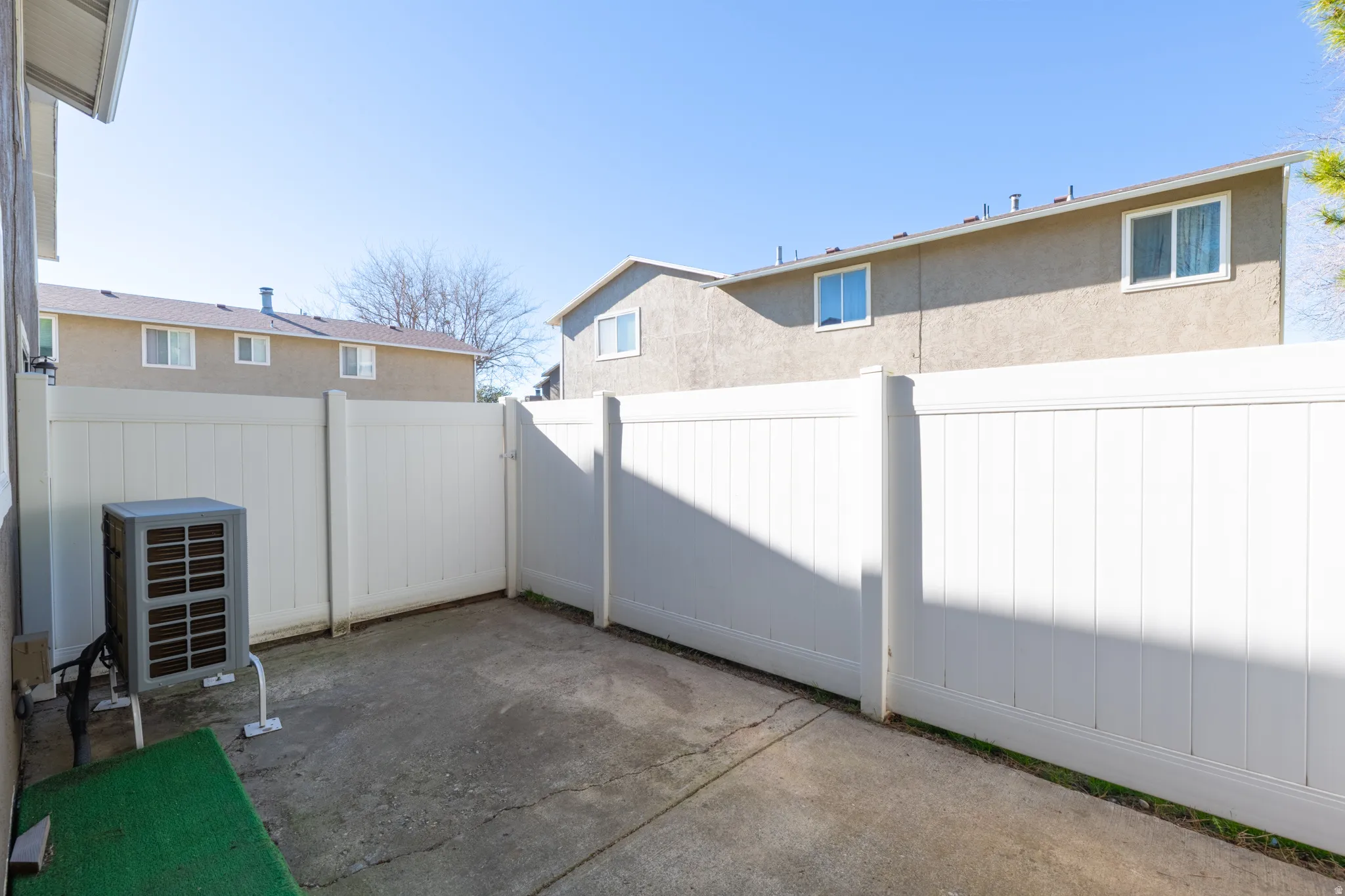 View of private patio off dining area.