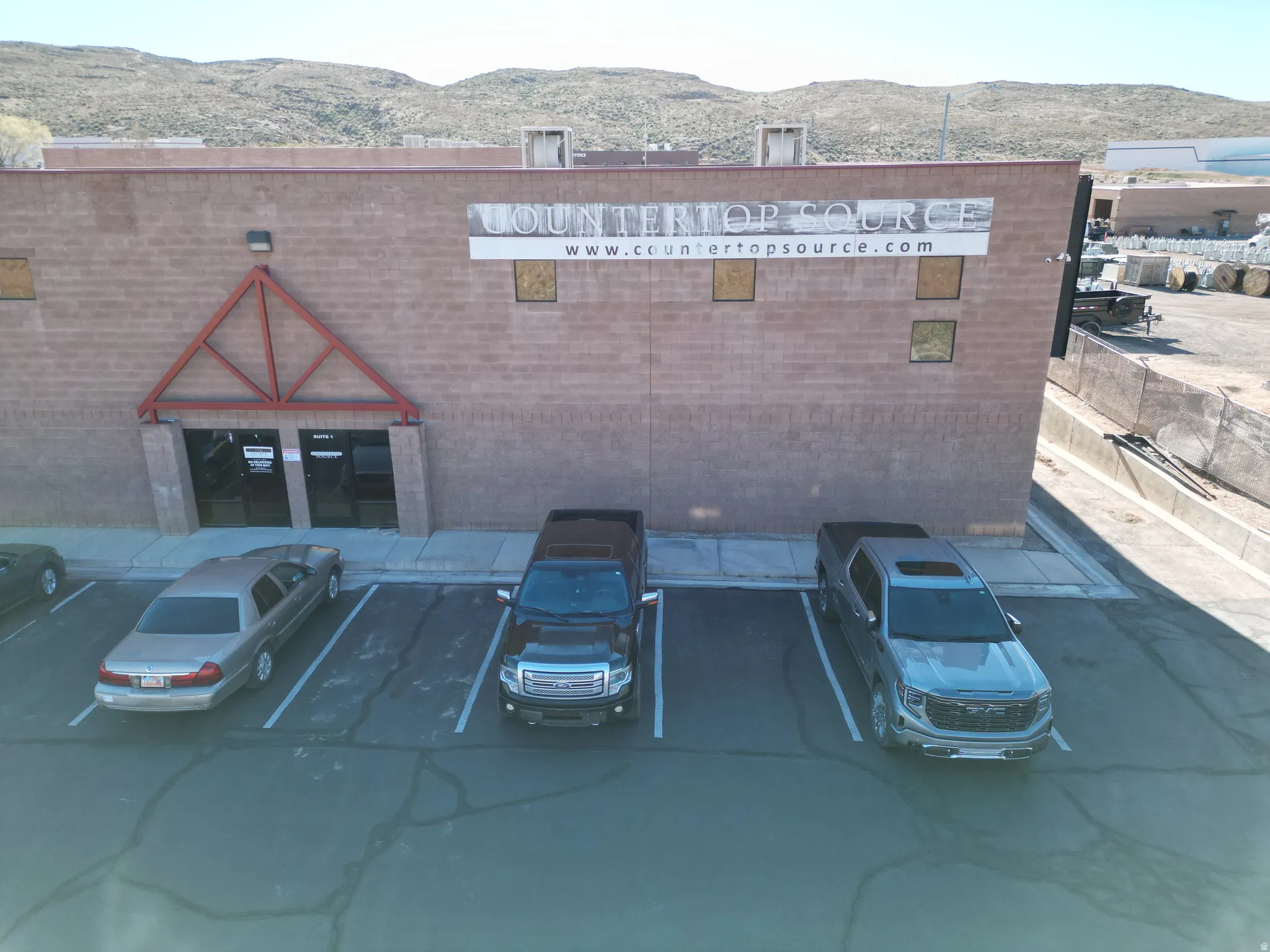 View of building exterior featuring a mountain view