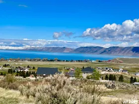 View of mountain background featuring a large body of water