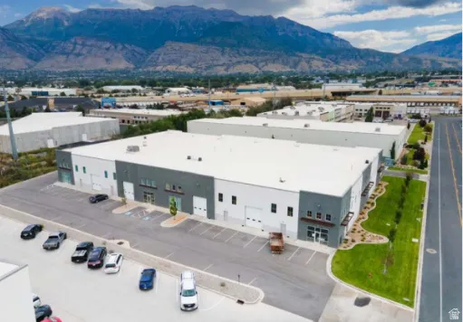 Aerial view of a mountain backdrop