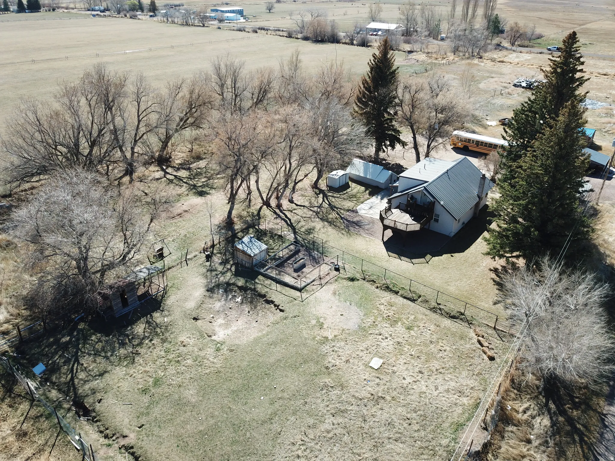 Aerial view of sparsely populated area