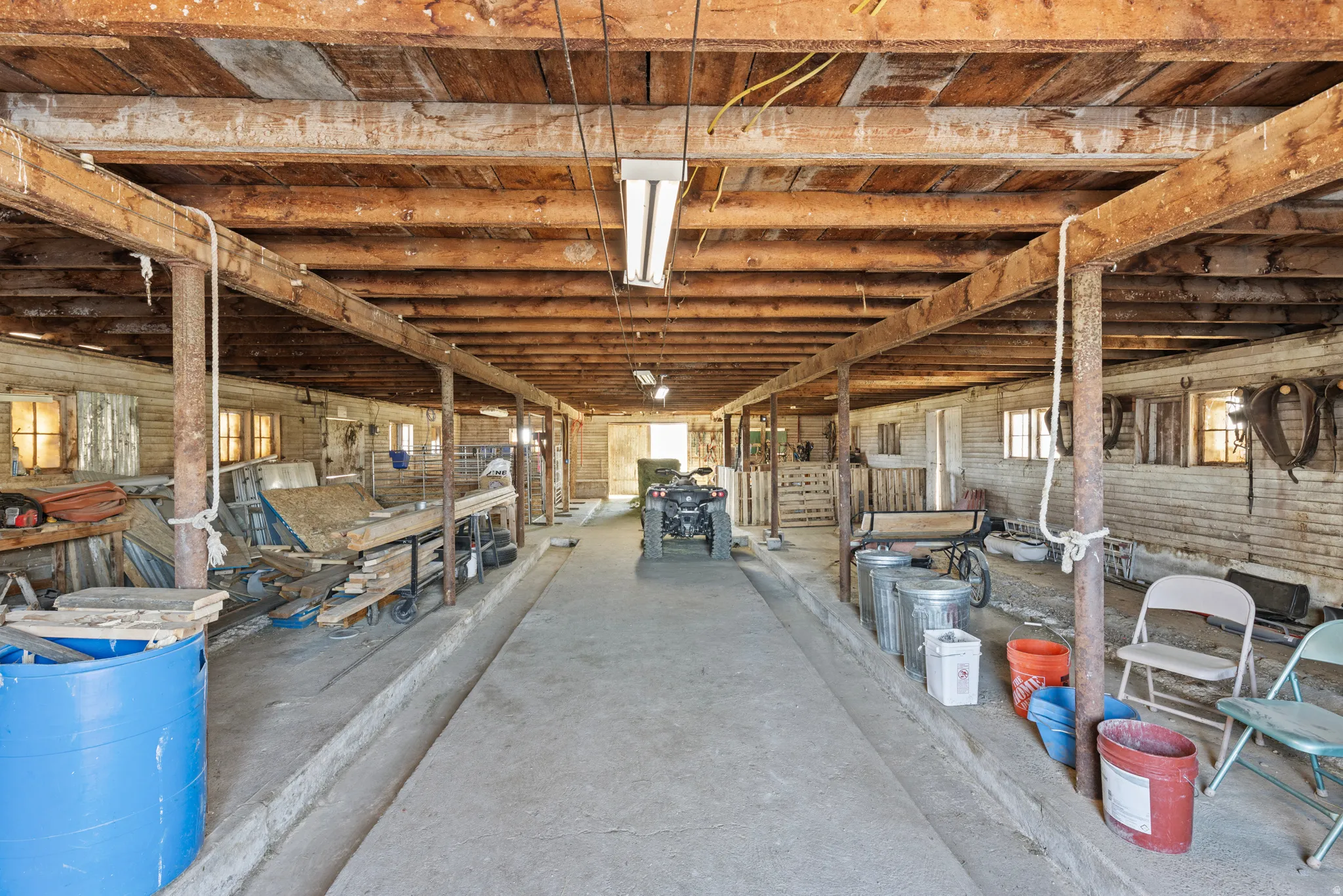 View of horse barn