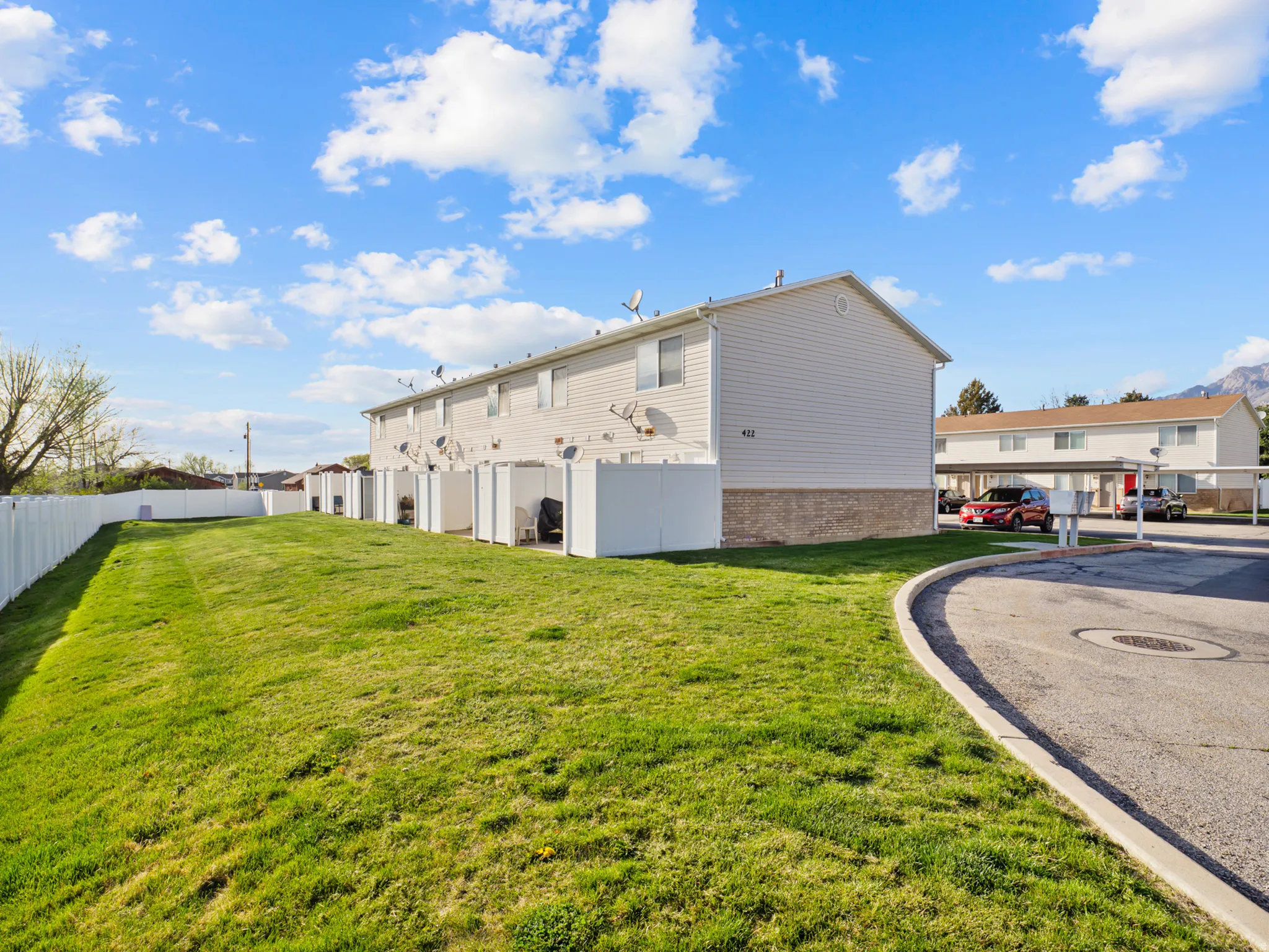 View of side of home featuring brick siding