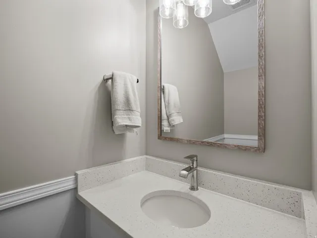Bathroom featuring vanity