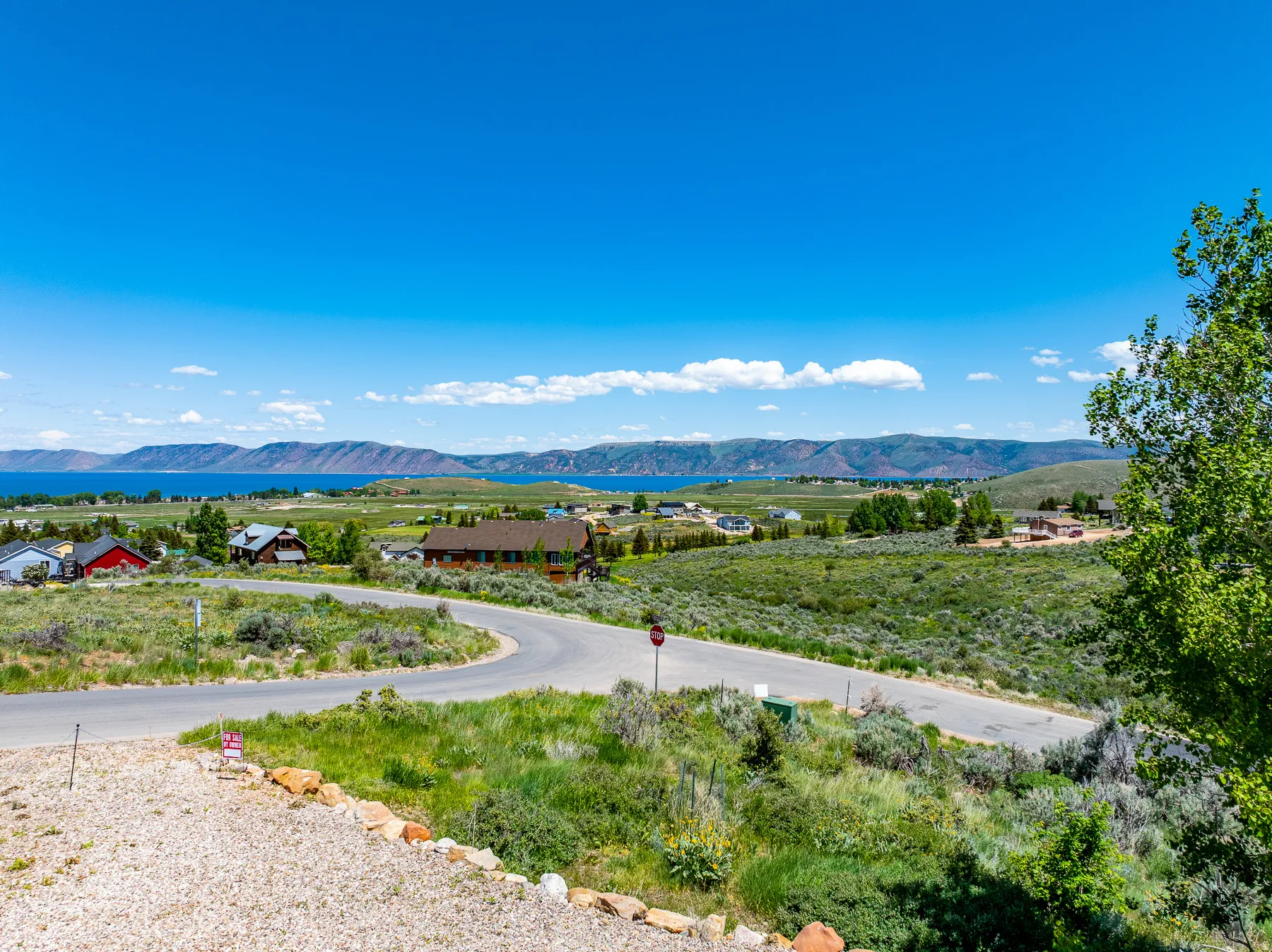 View of mountain and lake backdrop