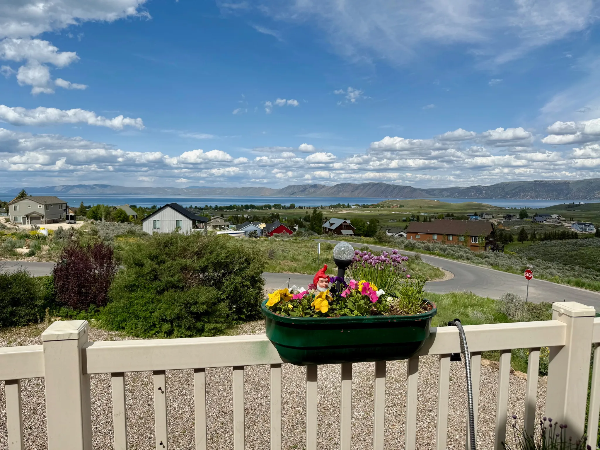 View of mountain backdrop with view of the lake
