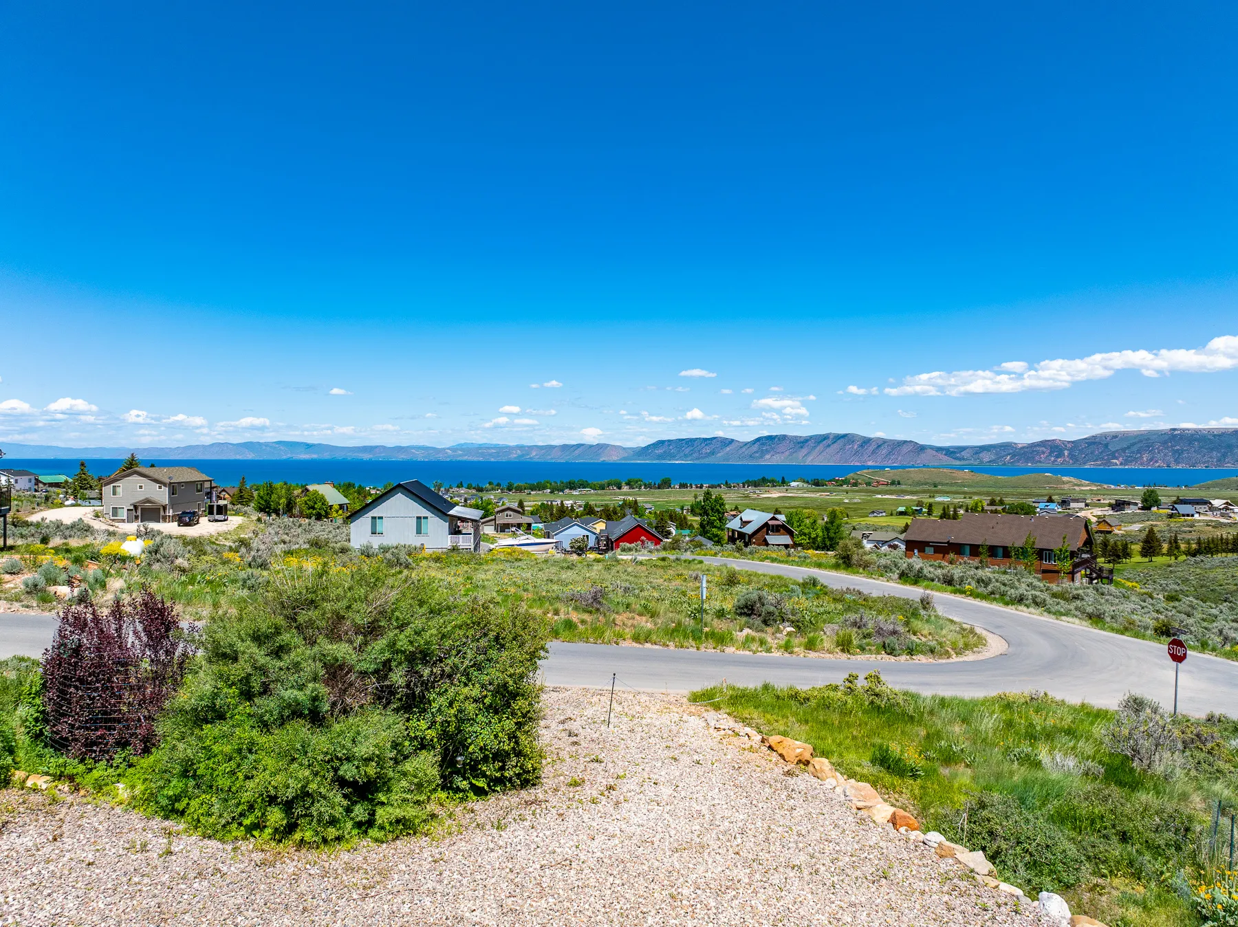 View of mountain backdrop featuring lake and mountain view