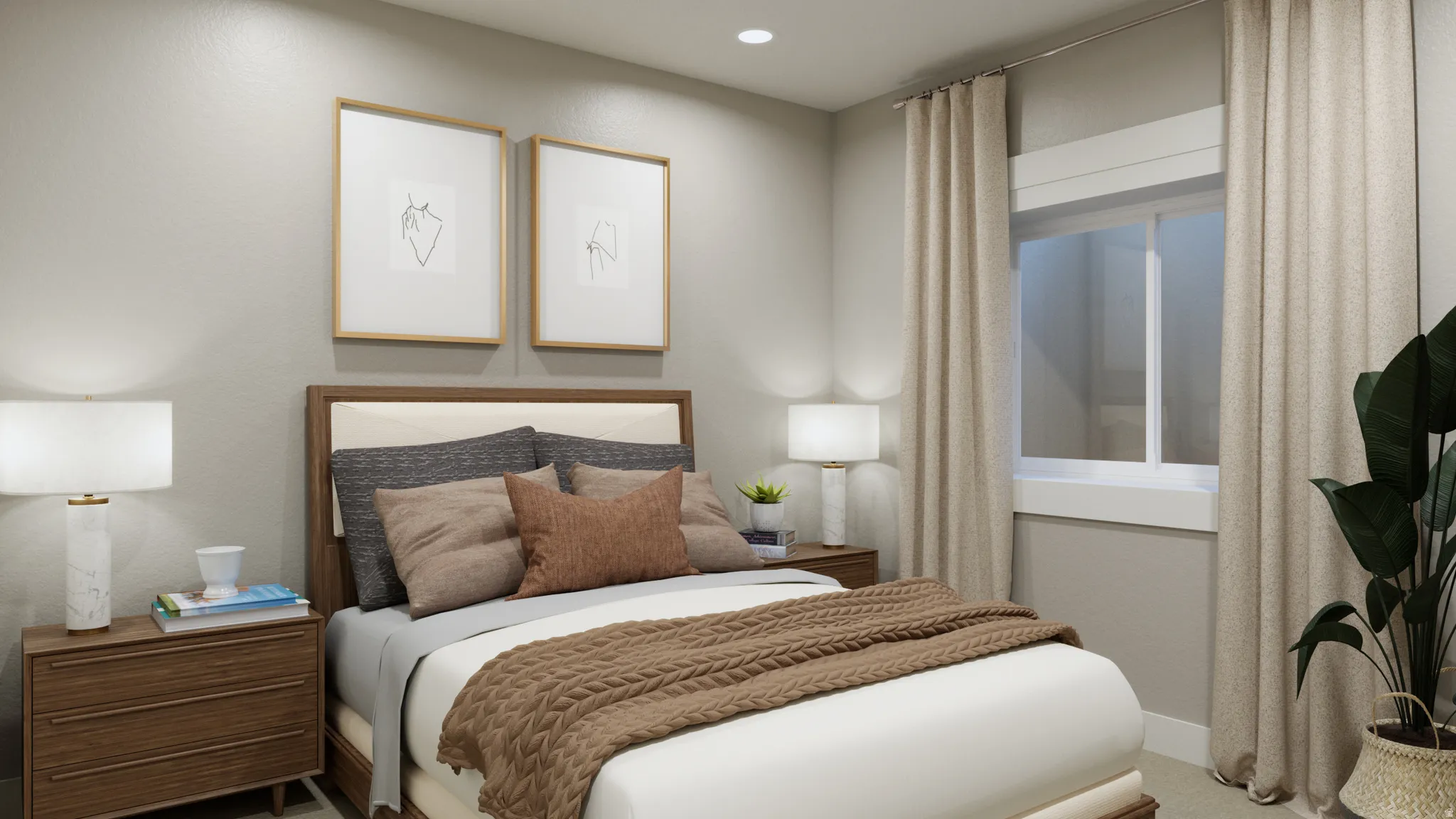Bedroom featuring recessed lighting