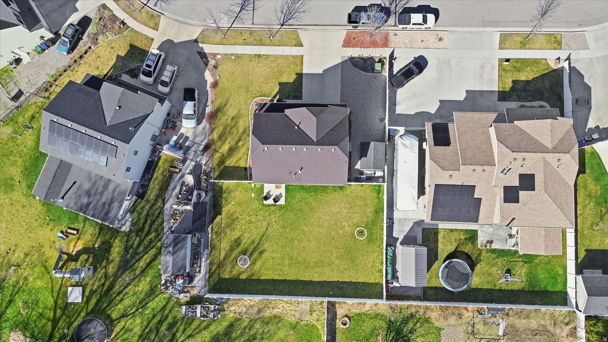 Aerial perspective of suburban area
