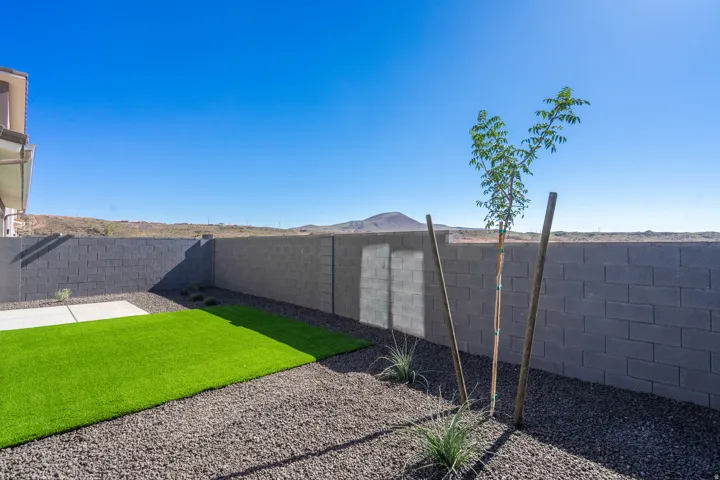 View of fenced backyard