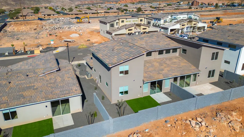 Aerial view of residential area