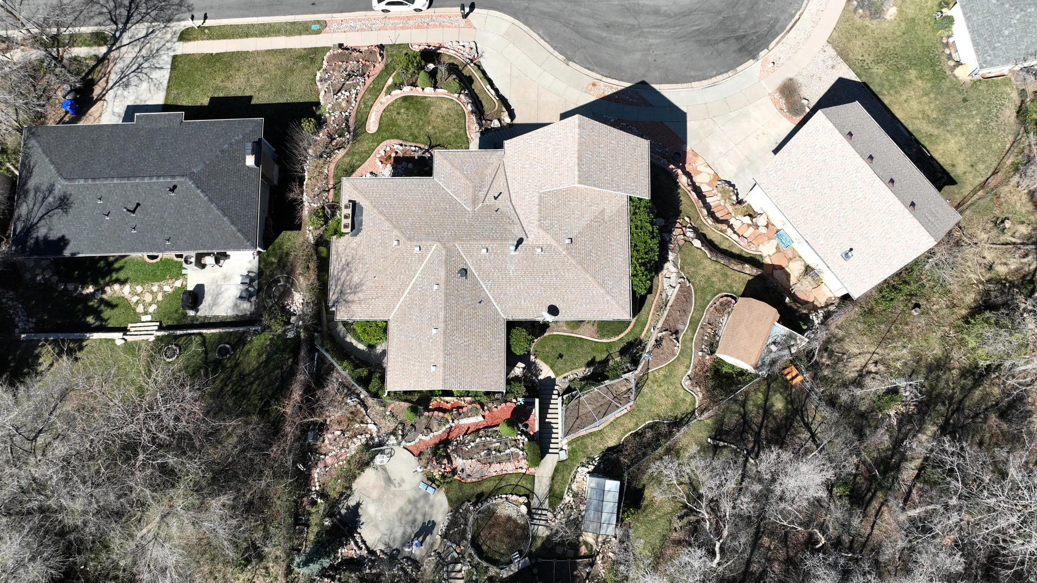 Aerial view of residential area