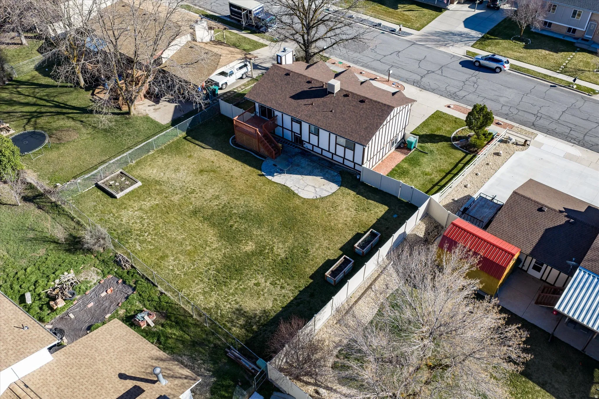 Aerial view of residential area