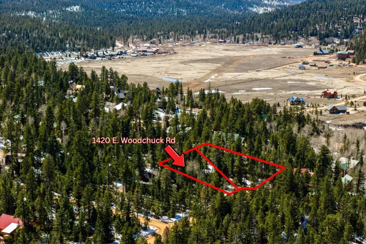 View of property location with property boundaries highlighted and a mountain backdrop