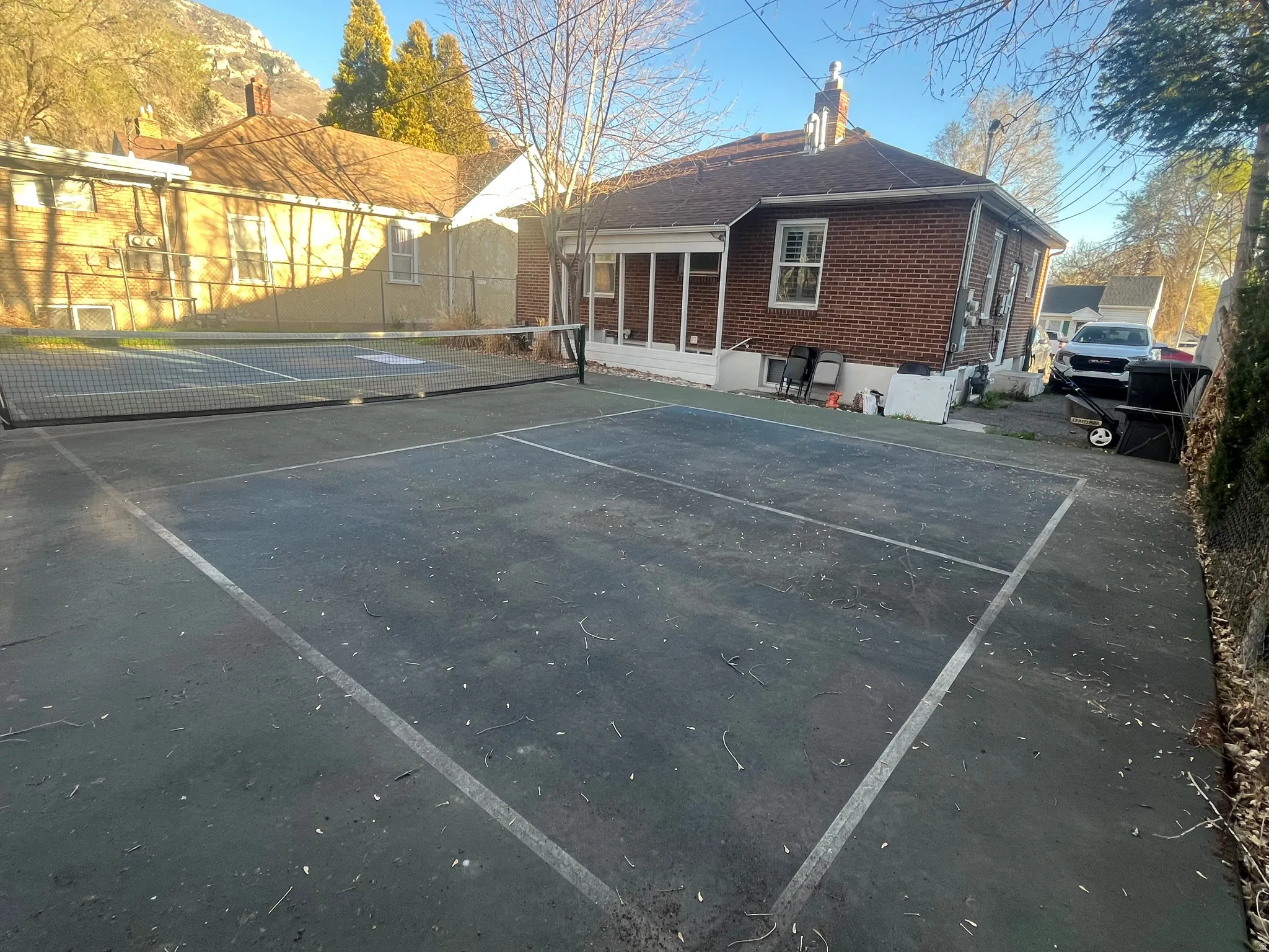 View of tennis court