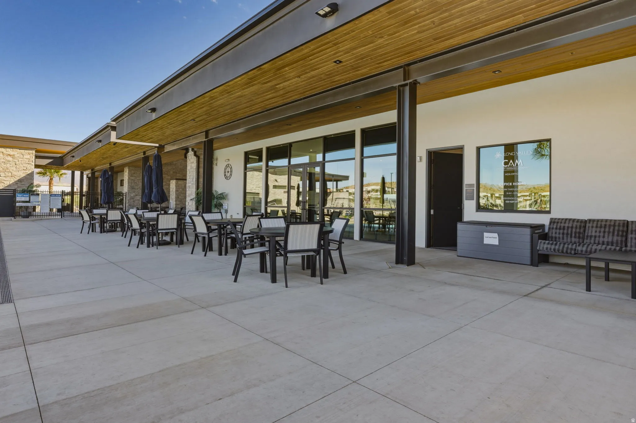 View of patio featuring outdoor dining area