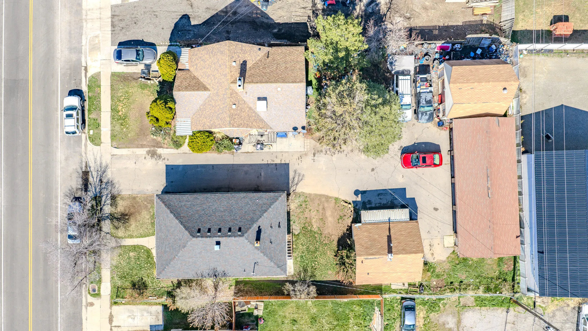 Aerial view of residential area