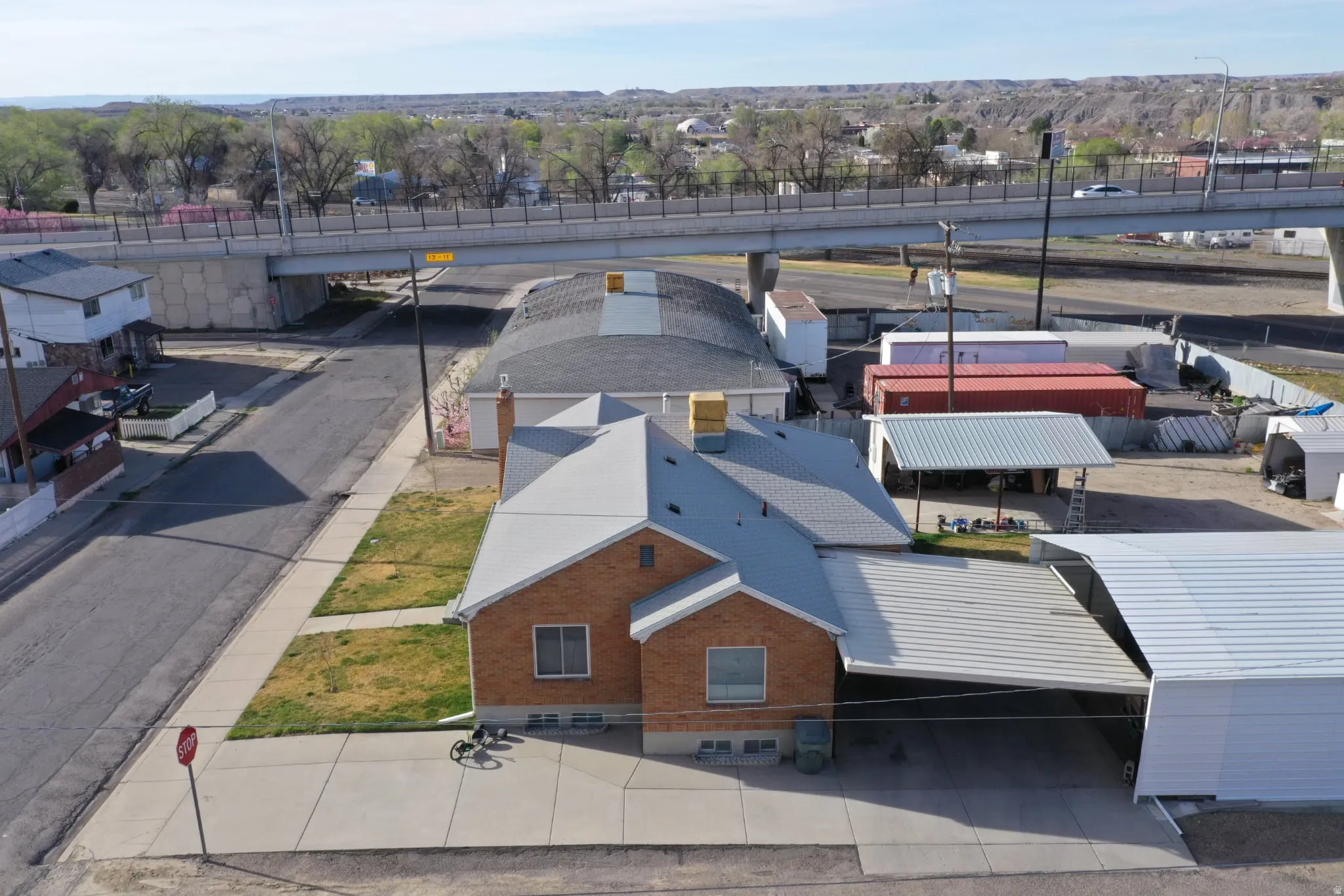 Aerial view of residential area