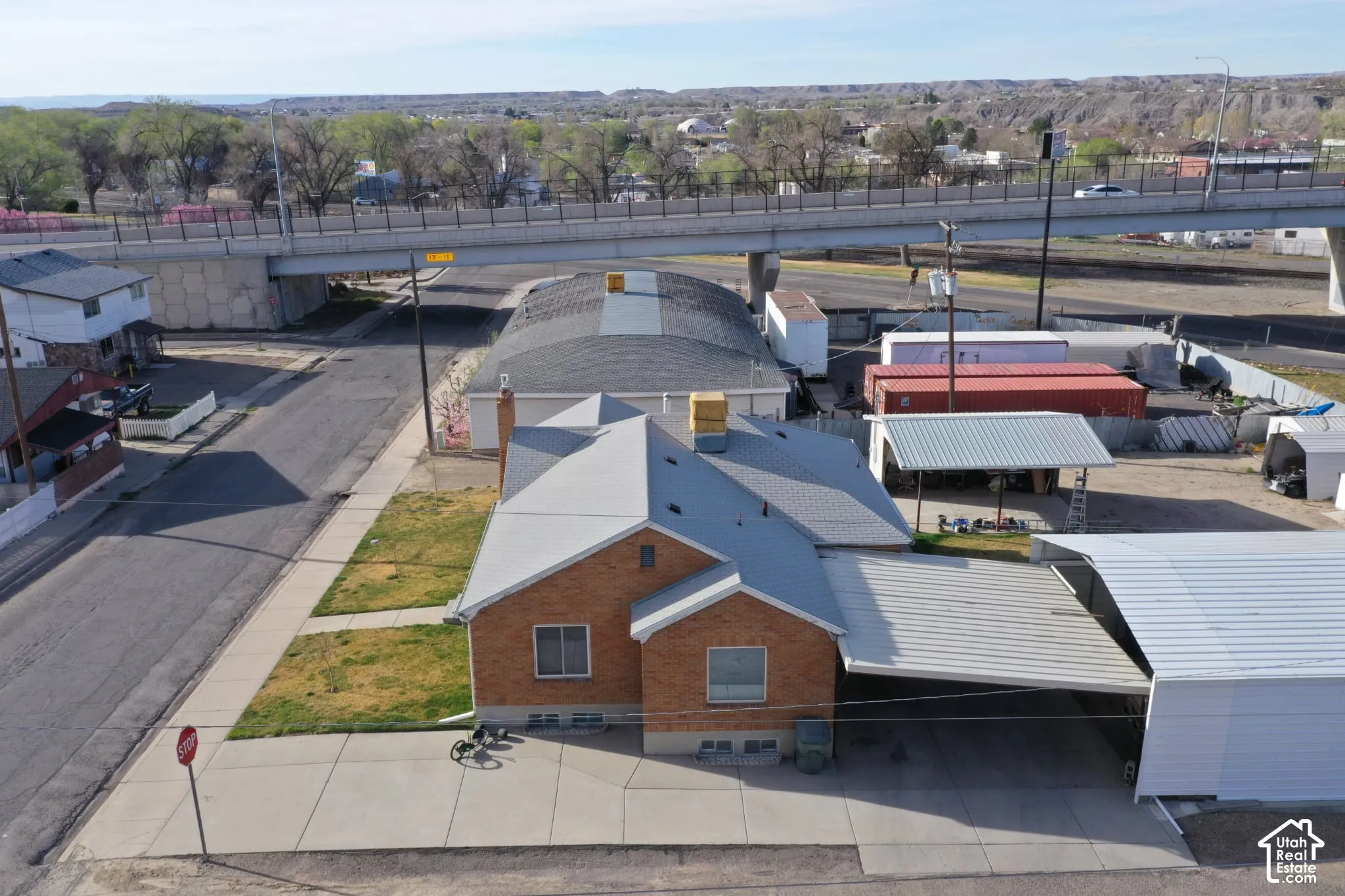 Aerial view of residential area