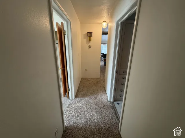 Corridor with light carpet