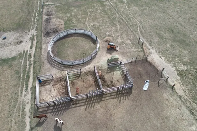 Aerial view of sparsely populated area