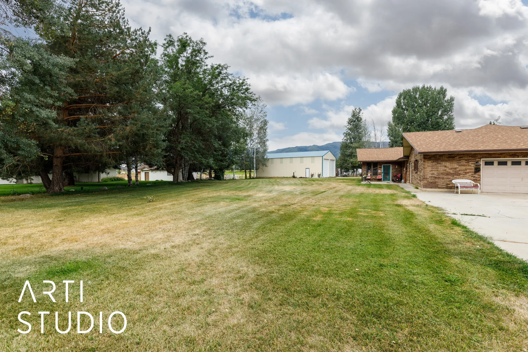 View of grassy yard