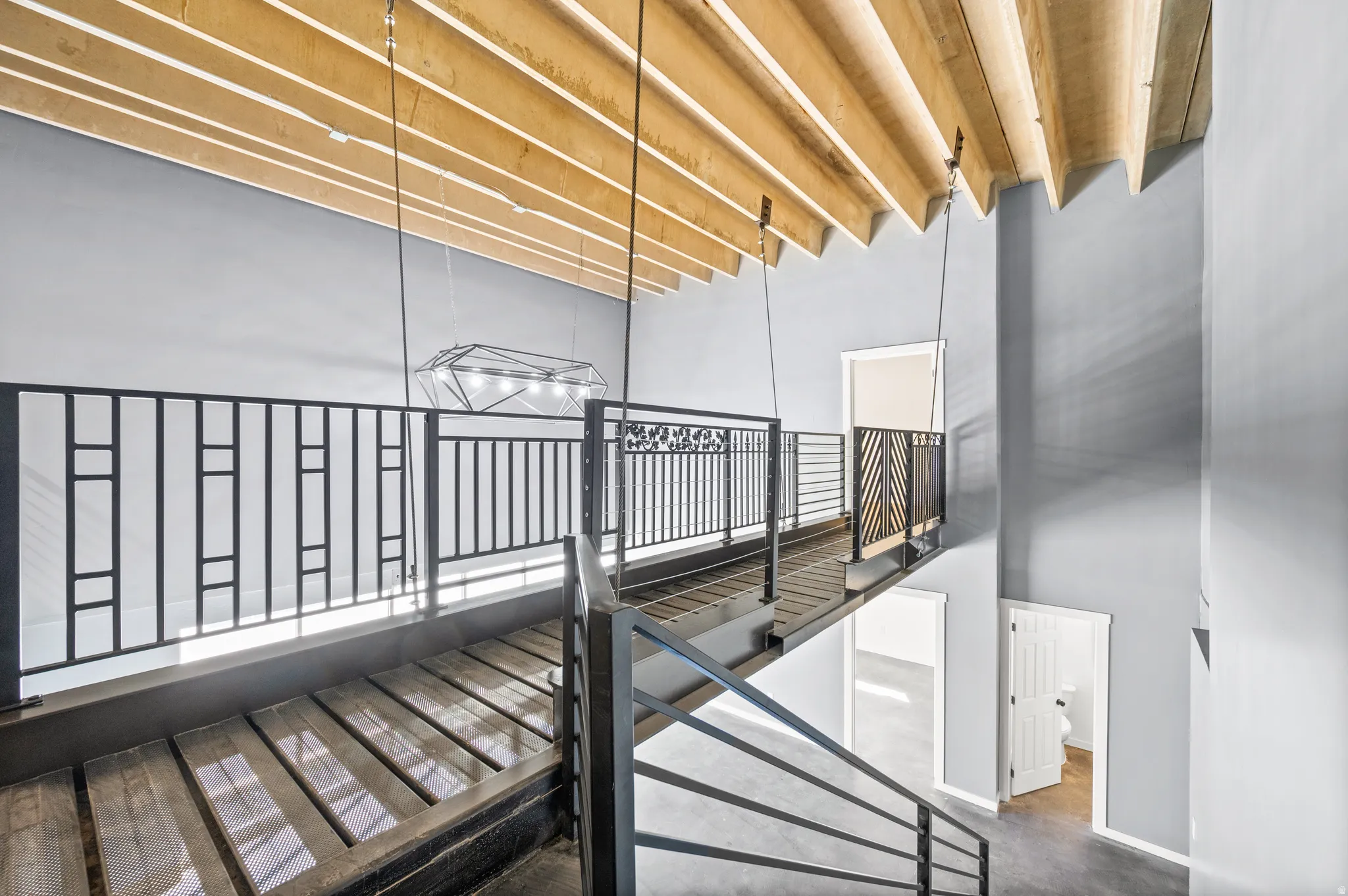 Stairway featuring baseboards