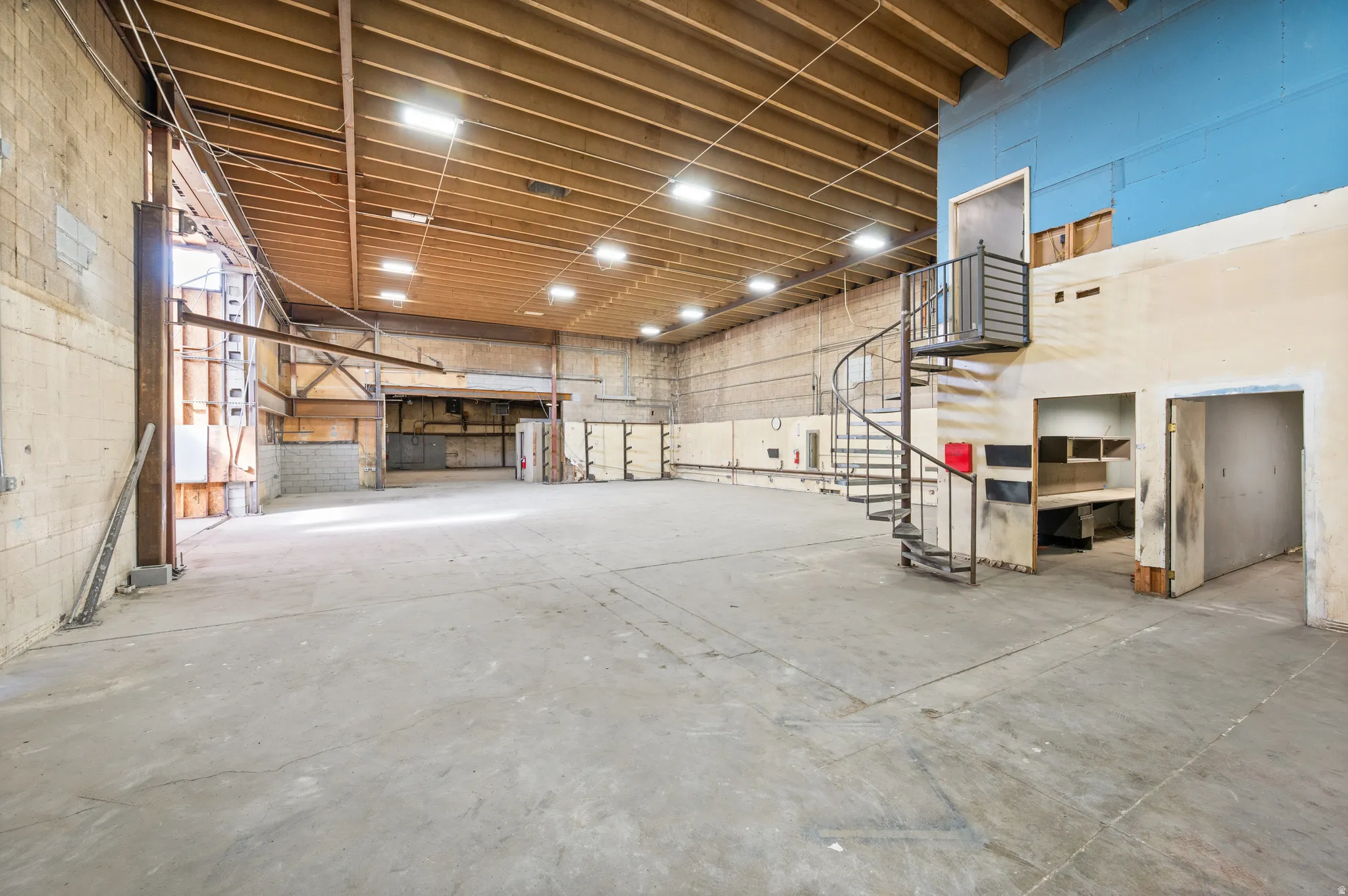 Basement featuring a garage
