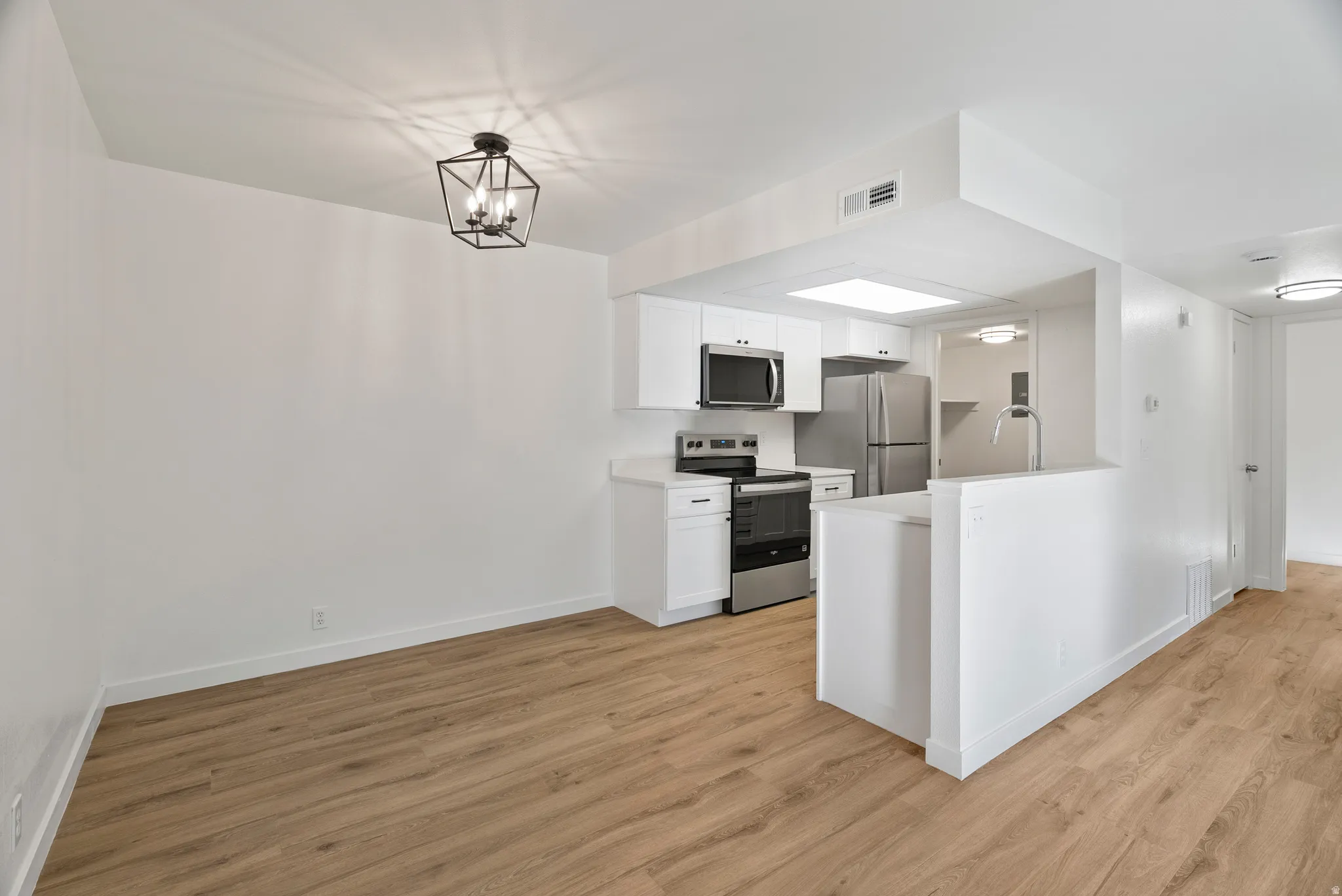 View of kitchen and dining area