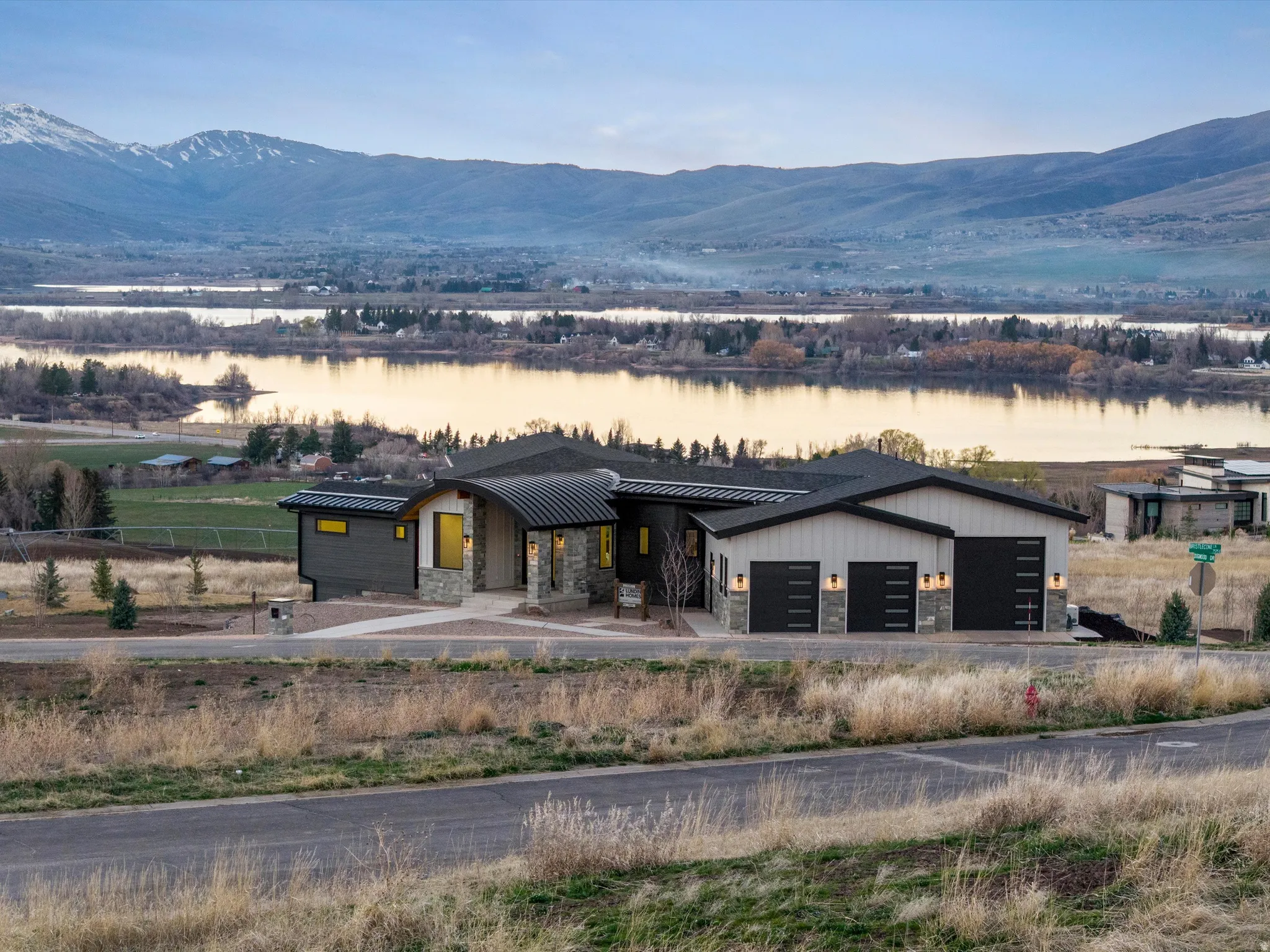 Mountain view with a large body of water