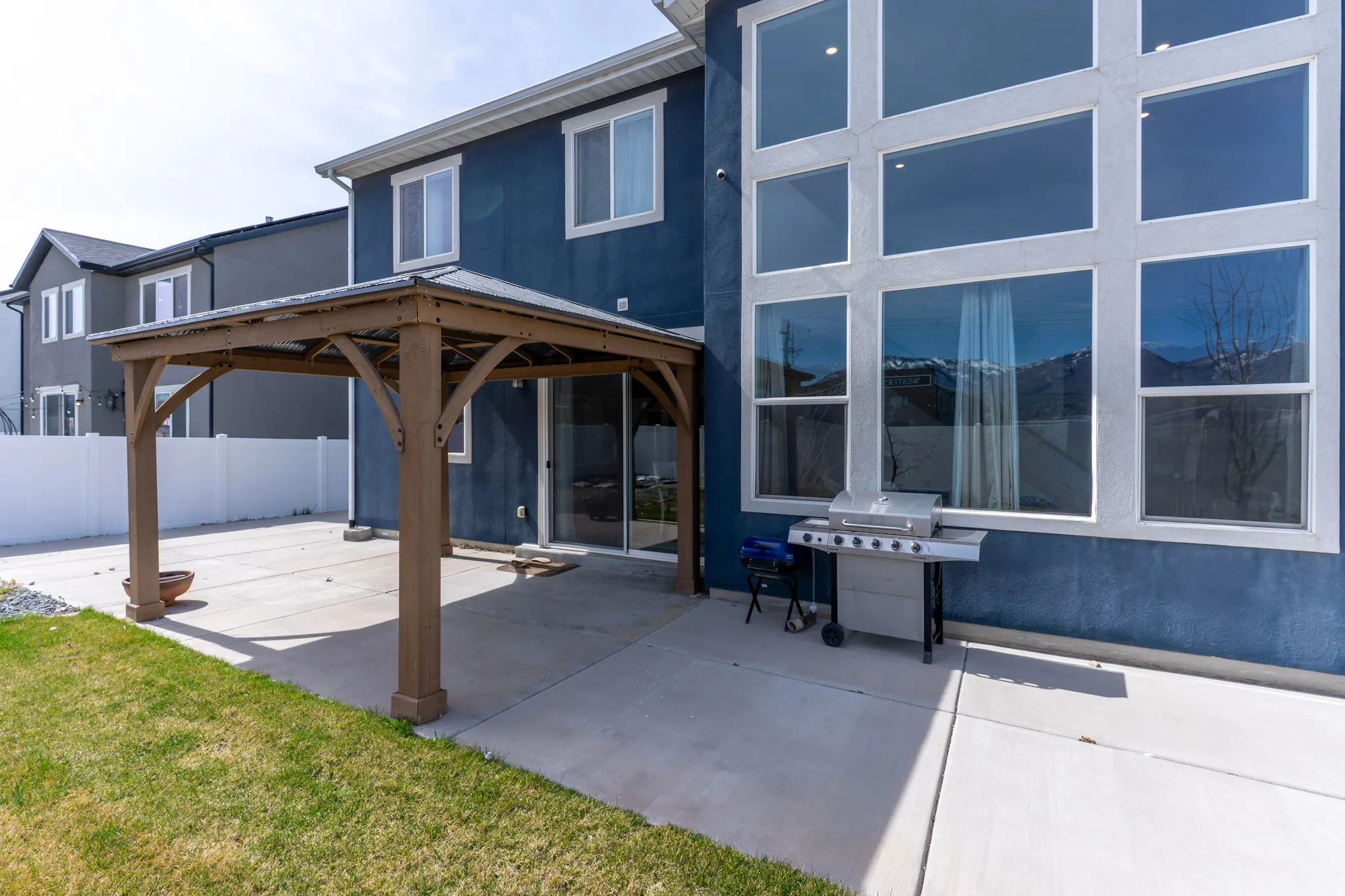 View of patio / terrace featuring a gazebo and grilling area
