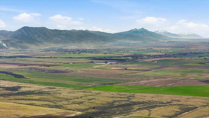 View of mountain background with rural landscape