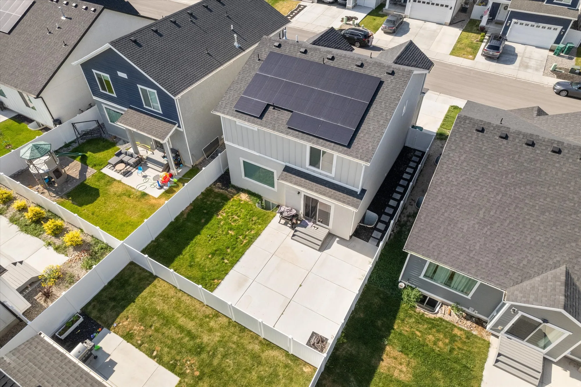 Aerial view of residential area