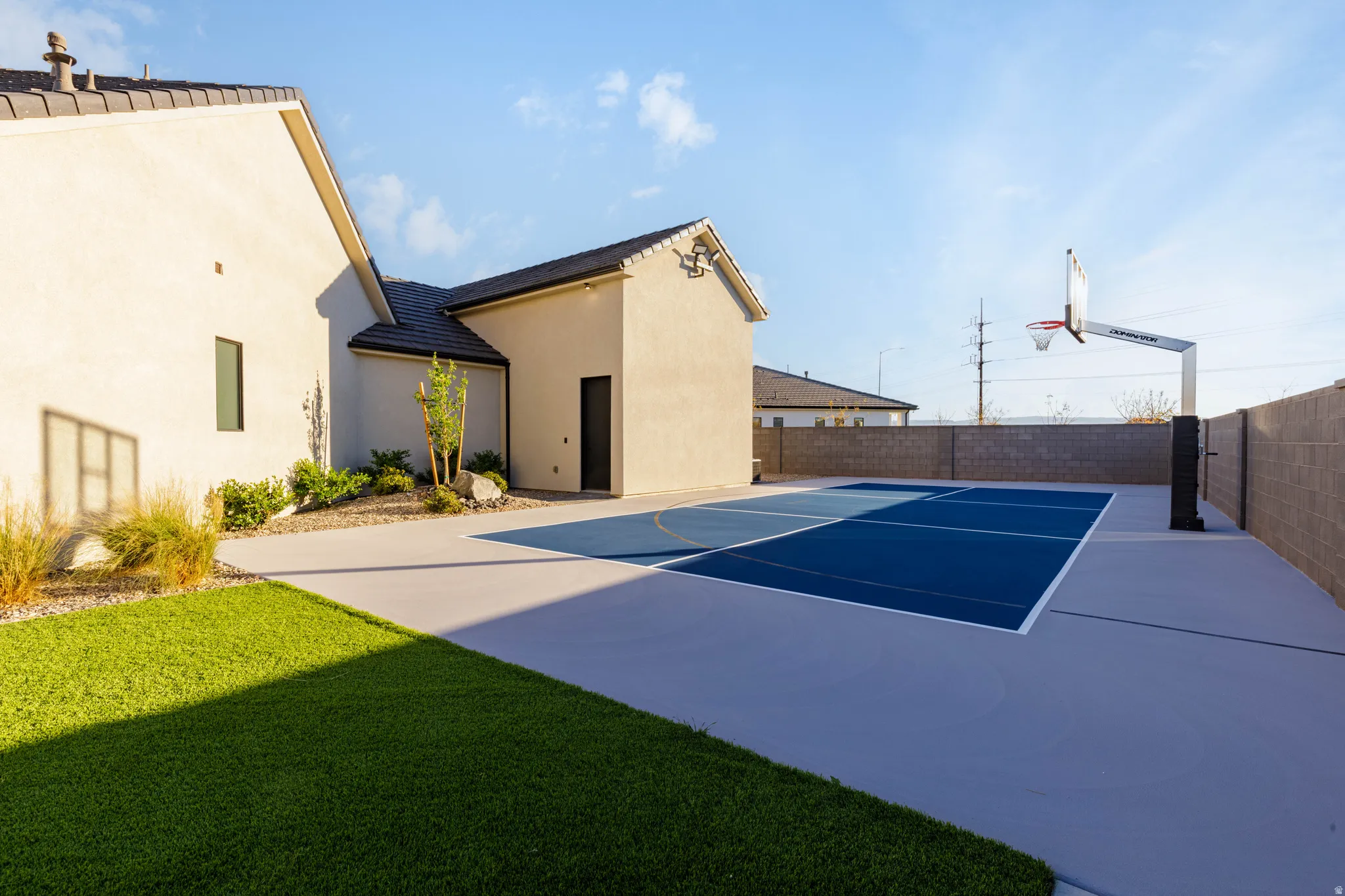 View of basketball court with basketball court