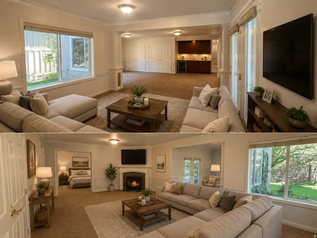 Property Image. Depicting interior spaces of the property AI-staged or enhanced